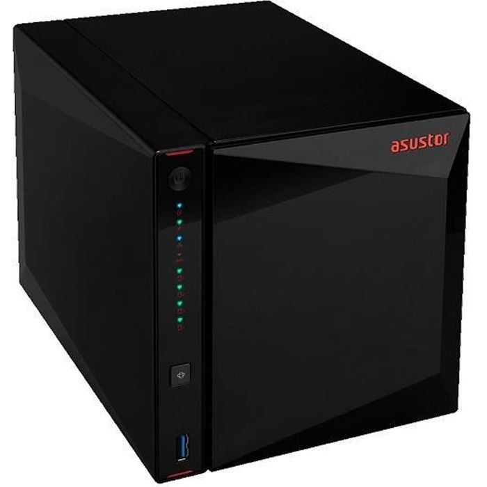Nas Server Asustor Nimbustor 4 As5304t 4 Bahias Celeron Quad Core J4105 1.5ghz 4gb Hdmi 2.0 Spdif 2x 2.5 Gbe Usab 3.2 ,raid 0,1