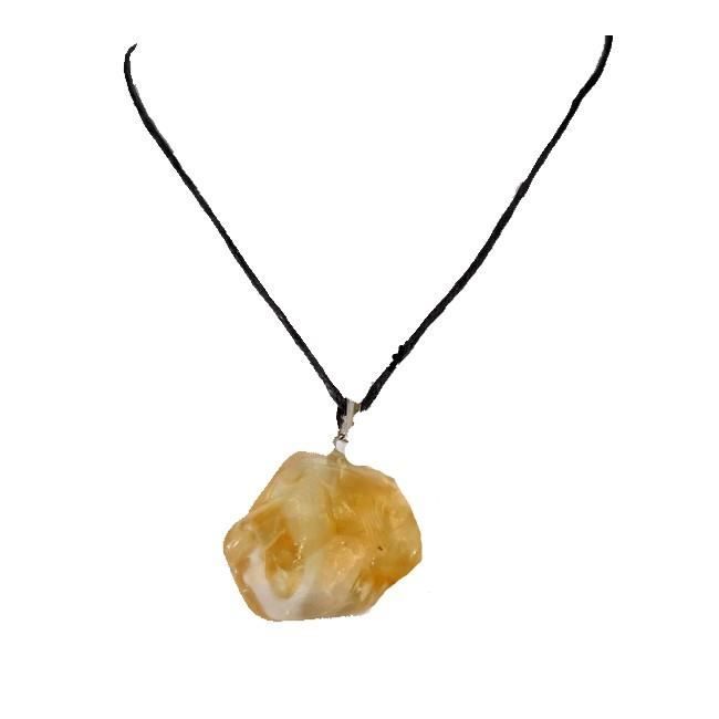 CITRINE CHAUFFEE PIERRE NATURELLE PENDENTIF COLLIER