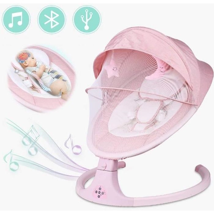 Balancelle Bébé Electrique Berceau Lit bébé Berceau électrique pour nouveau-né ROSE