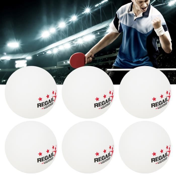 6Pcs-Jeu REGAIL Balles de Tennis de Table en Plastique ABS 3 Étoiles pour Sports Entraînement de Ping-Pong( blanc )-FAS