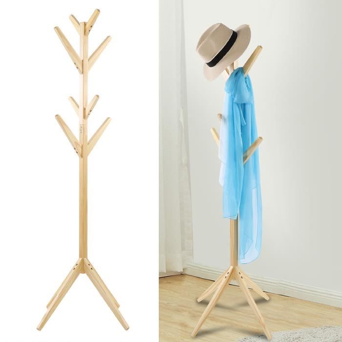 Porte-manteau sur Pied en forme d'arbre - 8 crochets - Porte-manteaux en bois