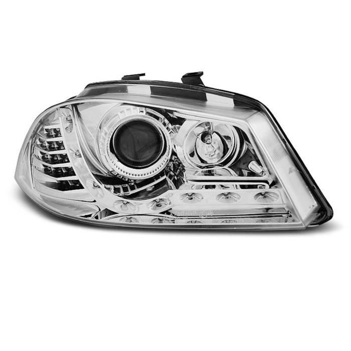 Paire de feux phares Seat Ibiza 6L 02-08 Daylight led chrome