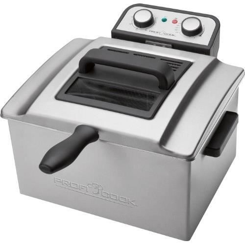 ProfiCook Friteuse double profondeur 3000 W 5 L argentée PC-FR 1038