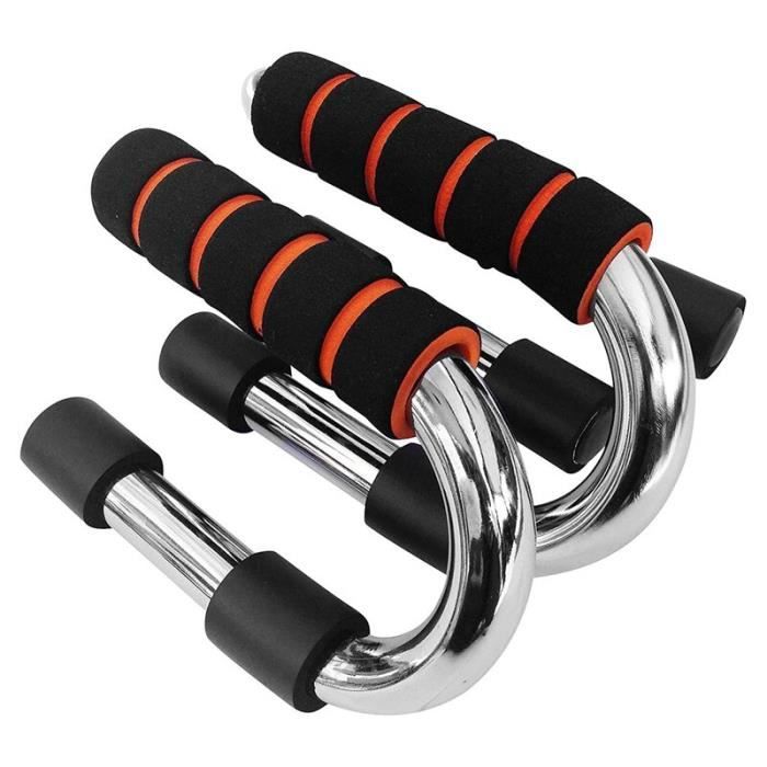 barre pour traction -Chaude 2 Pièces Barres De Poussée Forte En Acier Chromé Pushup Se Tient avec Prise En Mousse...- ZOAMFWZDA08914