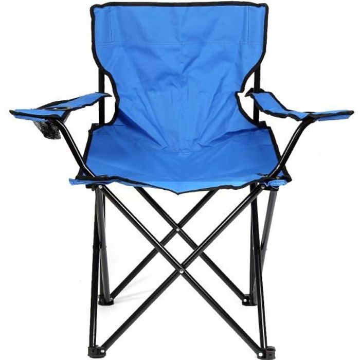 Chaise de Camping Pliantes Confortable avec Accoudoirs,Chaise de Plage Fauteuil Pliable Légère,Fauteuil de Peche Cramoisi-Bleu