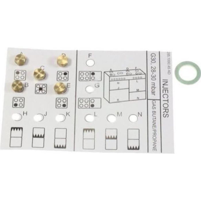 KIT INJECTEURS GAZ BUTANE POUR CUISINIÈRE BEKO - BVMPIECES