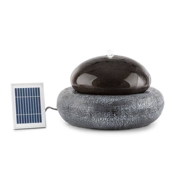 Blumfeldt Ocean Planet Fontaine de jardin avec éclairage LED - alimenation par panneau solaire ou batterie - en polyrésine