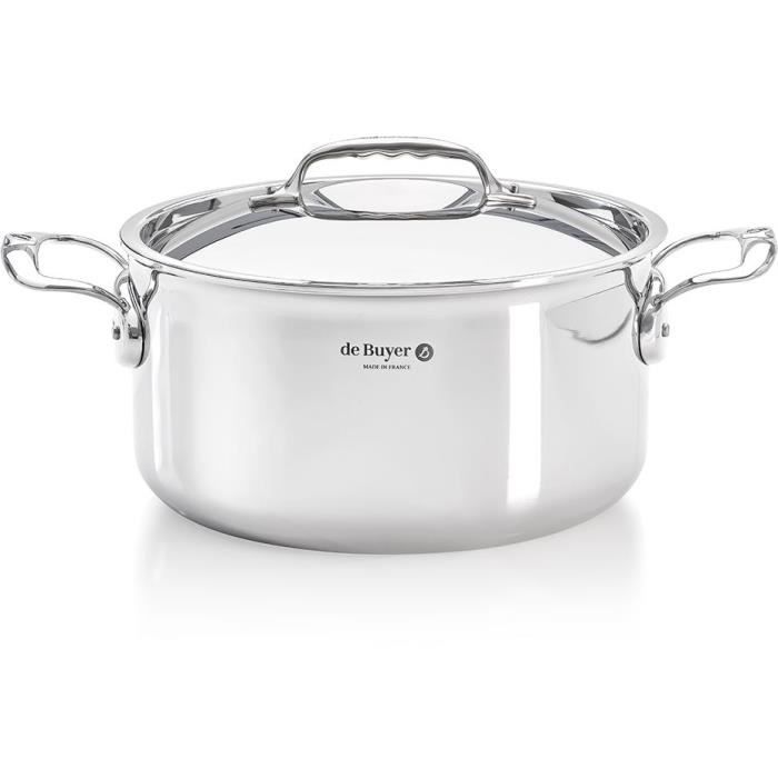 DE BUYER Faitout Affinity avec couvercle - Inox - Diamètre : 20 cm