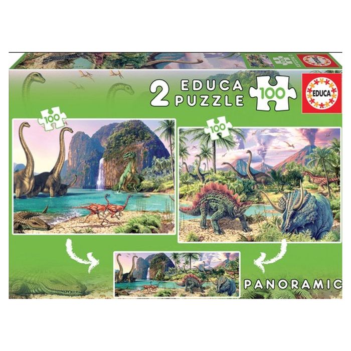 EDUCA - Puzzle - 2x100 DINO WORLD