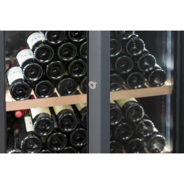 LA SOMMELIERE Cave à vin VIP330V pour 329 bouteilles, Ventilé Froid, Contrôle électronique, LED blanche, Classe énergétique A, Noir