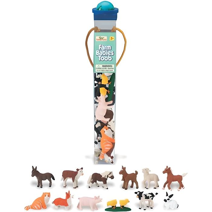 Animaux de la ferme bébés - Tube de 12 figurines