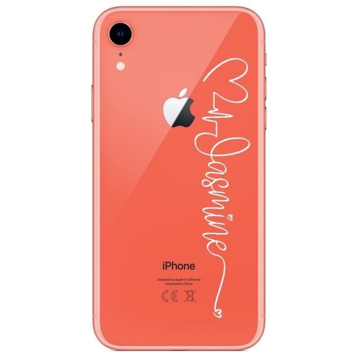Coque Iphone XR avec votre prenom police 15 blanc love