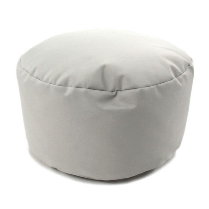Pouf à tout ROND Intérieur-Extérieur (Diam. 40x20cm) Écru