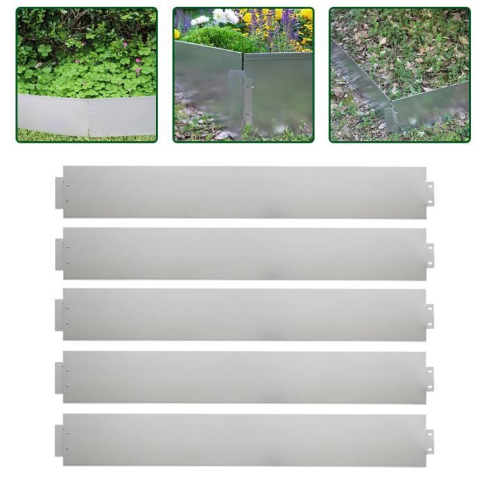 Bordures De Jardin En Acier Galvanisé 10 Pièces - Flexibles Et Résistantes Pour Délimiter Massifs Et Allées