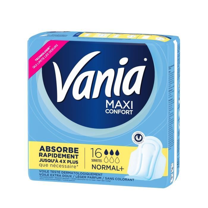 VANIA Serviettes hygièniques Maxi-confort - Lot de 16