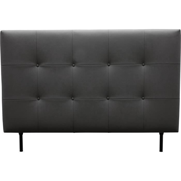 Tête de lit 140 cm ESTIA - PU Noir - Réglable en hauteur de 105 à 116 cm