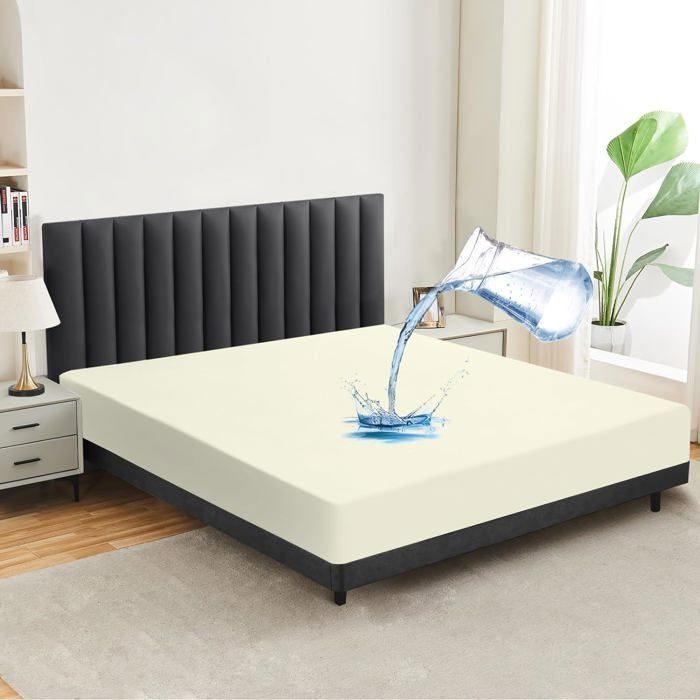 Protège-matelas Imperméable 160x200 Cm - Poche 40 Cm, Microfibre Douce, Lavable Machine - Gris