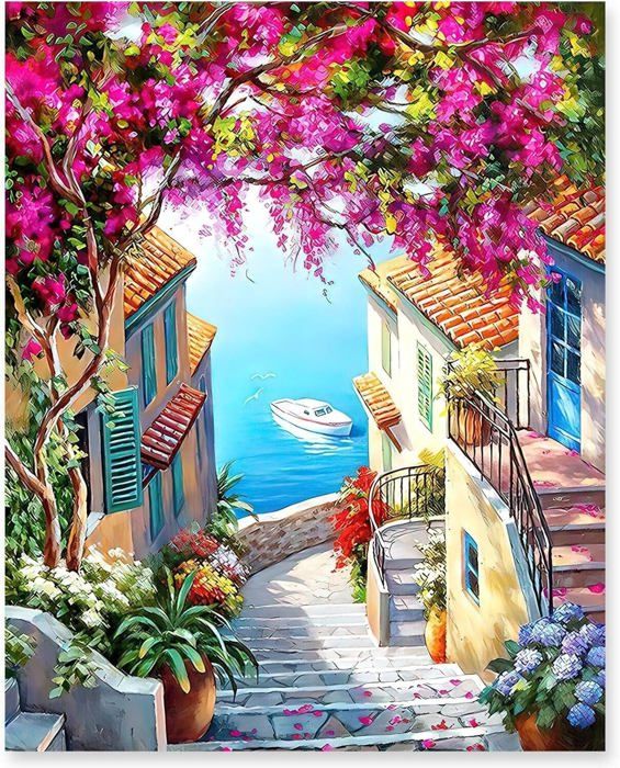 Schipper Peinture Par Numéros – Vieux Moulin – Toile 24x30 Cm – Peintures Acryliques Et Pinceau Inclus – Autriche – Couleurs Chaudes Automne – Cadeau Détente