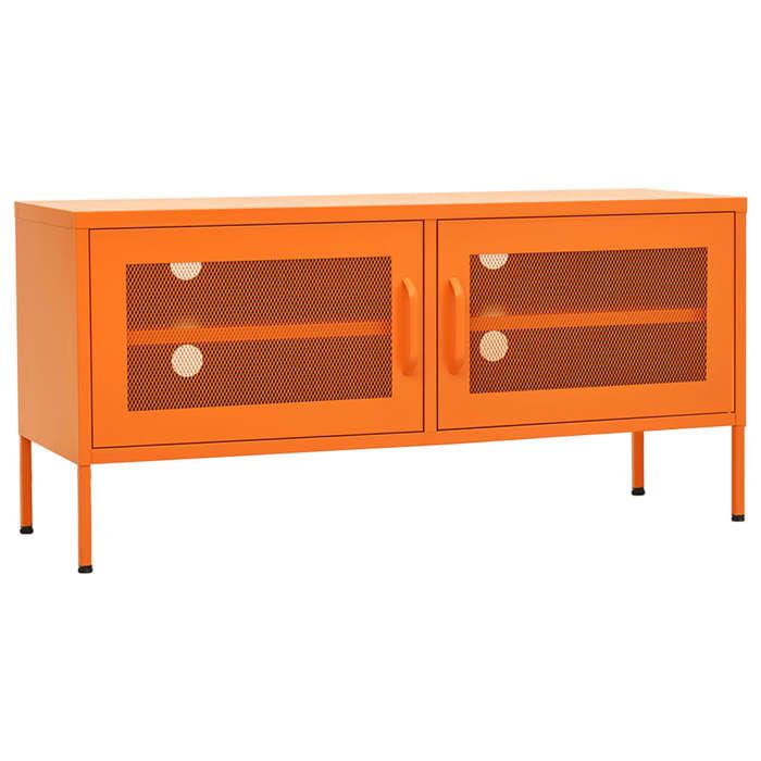 Meuble TV Table TV - Orange 105x35x50 cm - Acier LL116722