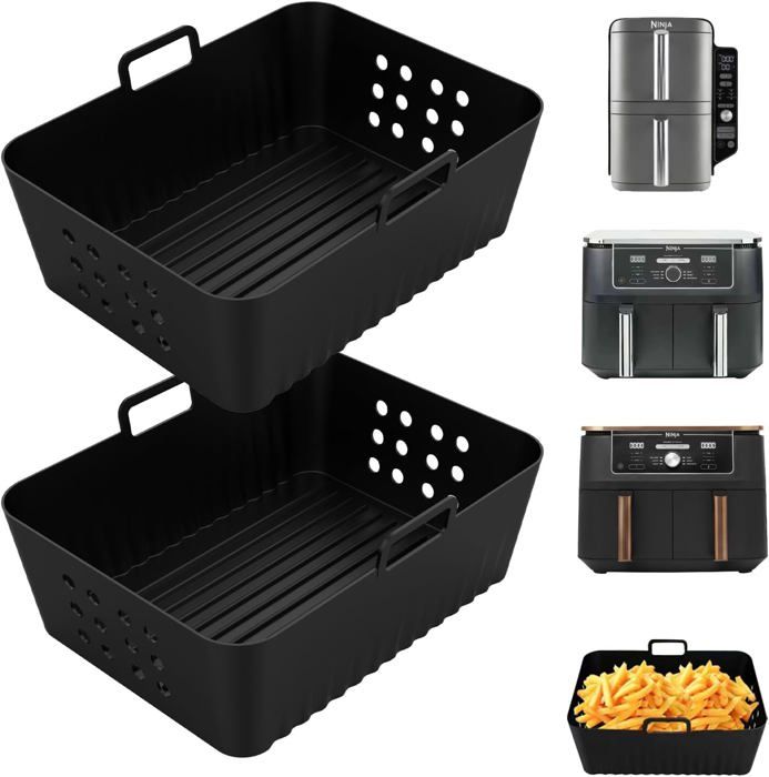 Accessori friggitrice ad aria calda versione aggiornata 2 pezzi silicone paraspruzzi compatibile con Ninja Foodi Max Dual Zone AF400 AF451 DZ401, accessorio Airfryer paraspruzzi per ventilatore a