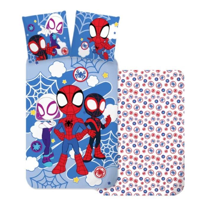 Linge de lit bébé/enfant Spydey en bleu  100x135cm