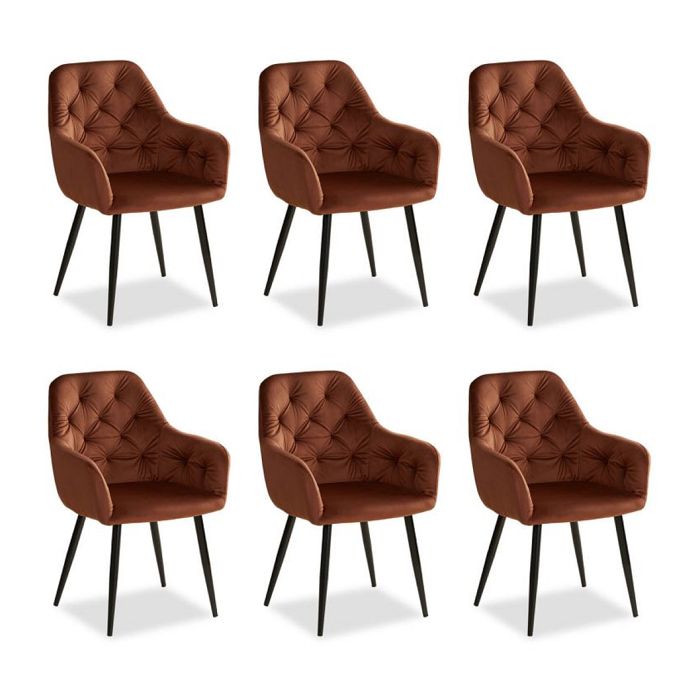Chaise de salle à manger lot 6 chaises marron