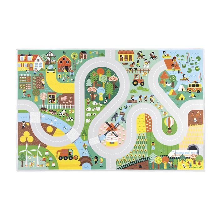 Tapis de jeu - JANOD - Campagne - Antidérapant - 120 x 78 cm - Pour enfants dès 2 ans
