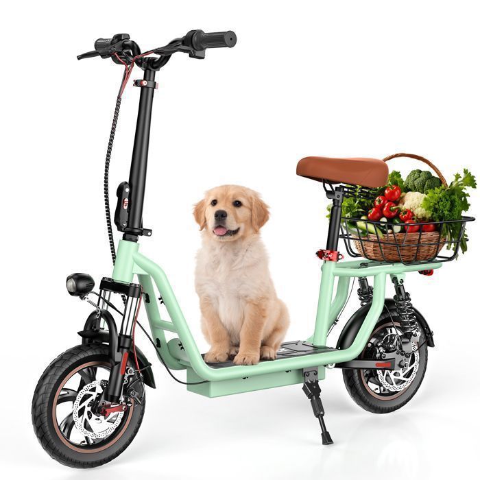 Trottinette électrique ISCOOTER 500W – Adulte – Autonomie 45 Km – Avec Siège Et Panier