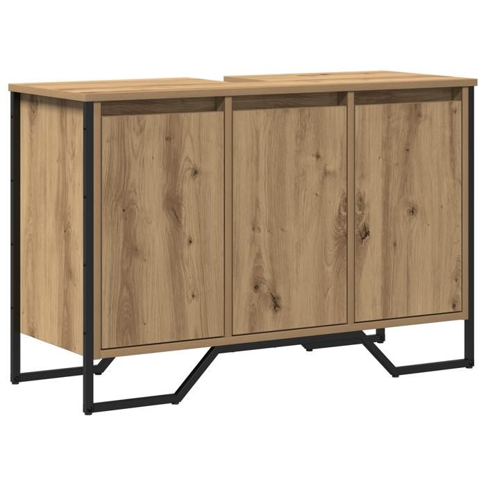 824286& Meuble sous évier - Haut de gamme - Chêne artisanal 91x35x60 cm - Bois - Panneaux de particules