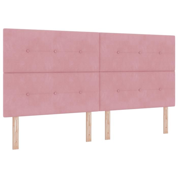 PROMOTION Buffet bahut - Armoire de rangement - LED Rose 100 cm Velours 19212 - BestMeuble