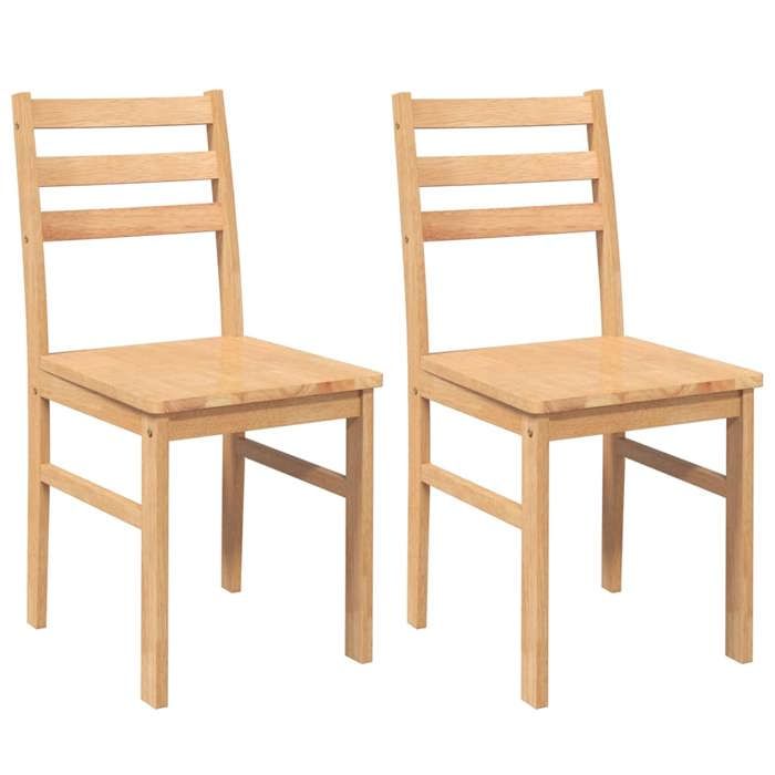 SOLO Chaises de Cuisine et Salon - 2 pcs - Fauteuil salon - bois massif caoutchouc LL465
