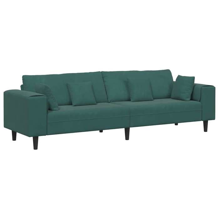 Canapé en velours avec coussin Vert foncé 208 cm Velours