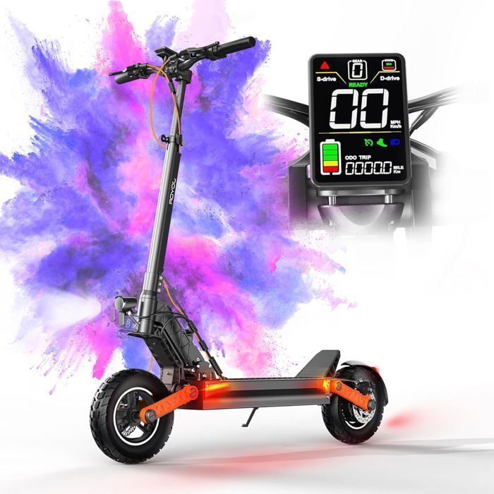 JOYOR Trottinette &Eacute;lectrique  S5-Z Avec Clignotants - Moteur 600 W, Batterie 48 V 13 Ah, Autonomie 45 Km - Noir