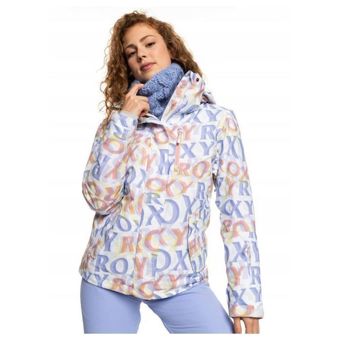 Veste de ski isolée Roxy Jetty pour femme blanche avec lettrage