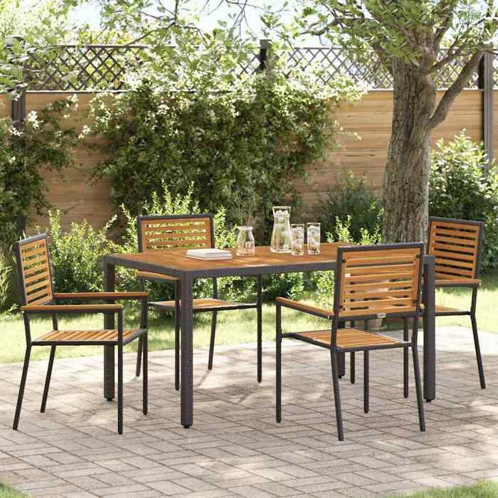 vidaXL Chaises de jardin 4 pcs - vue 9