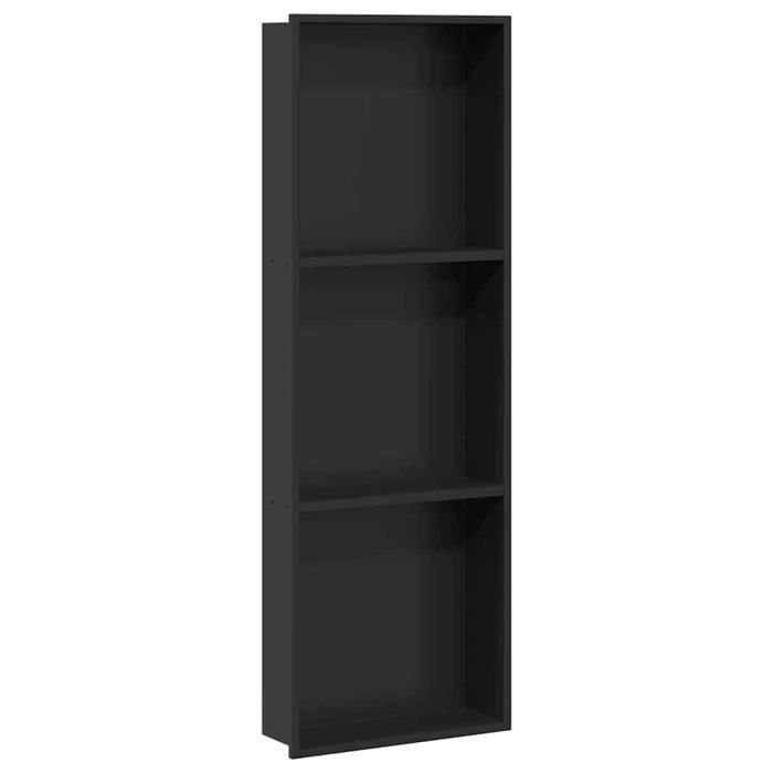 Niche de douche en acier inoxydable - vidaXL - 90x30x95 cm - Noir - Trapézoïdale - Rangement moderne