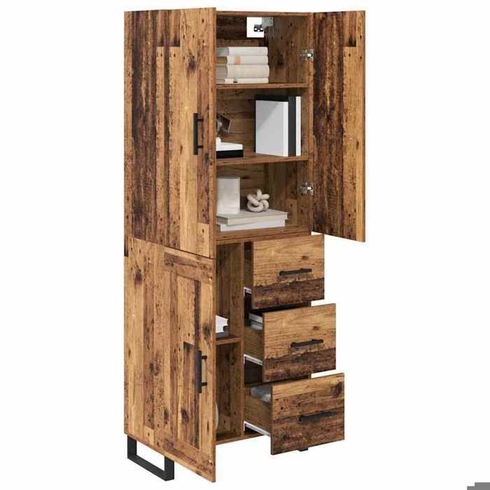 Elégant hautArmoire polyvalente éléganteBuffet Enfilade Armoire 2 pcs Bois Ancien Bois Aggloméré et Verre &0_2191299 Elégant hautArmoire polyvalente éléganteBuffet Enfilade Armoire 2 pcs Bois Ancien Bois Aggloméré et Verre &0_2191299