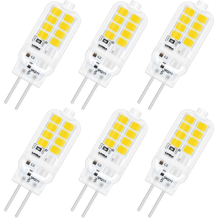 Ampoule LED G4 12V - LEVYS - 3W - Non dimmable - Blanc neutre 4000K - Équivalent 25W halogène - Lot de 6 - 300Lm