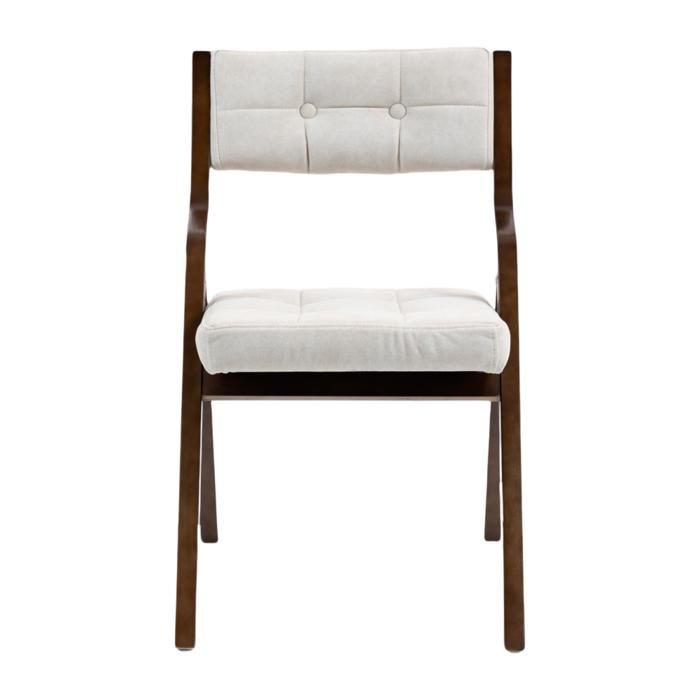 Lot 2 Chaises Pliantes Rembourrées Bois Crème-Portable Assemblée Cuisine Bureau Mariage-Rangement Gain de Place Confortable