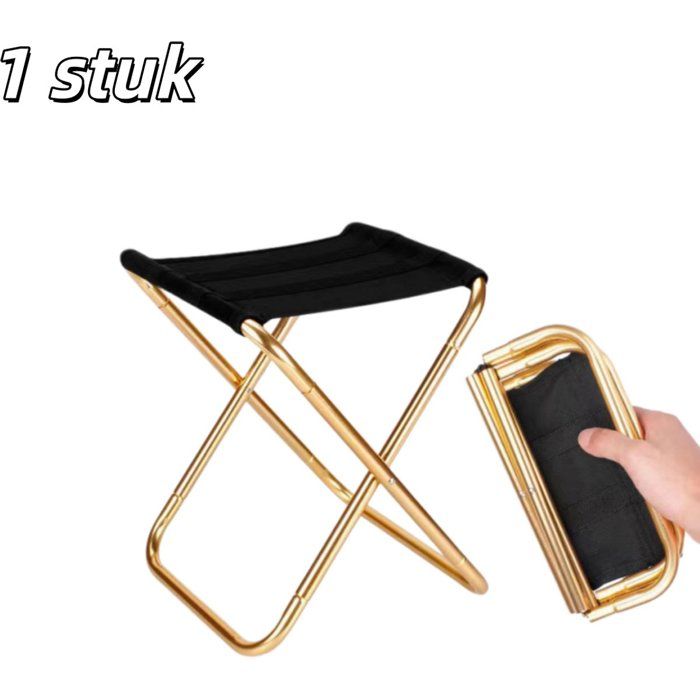 Tabouret Pliant Portable Or Rose Avec Sac De Rangement Pour Camping Pêche Randonnée Pique-nique Extérieur