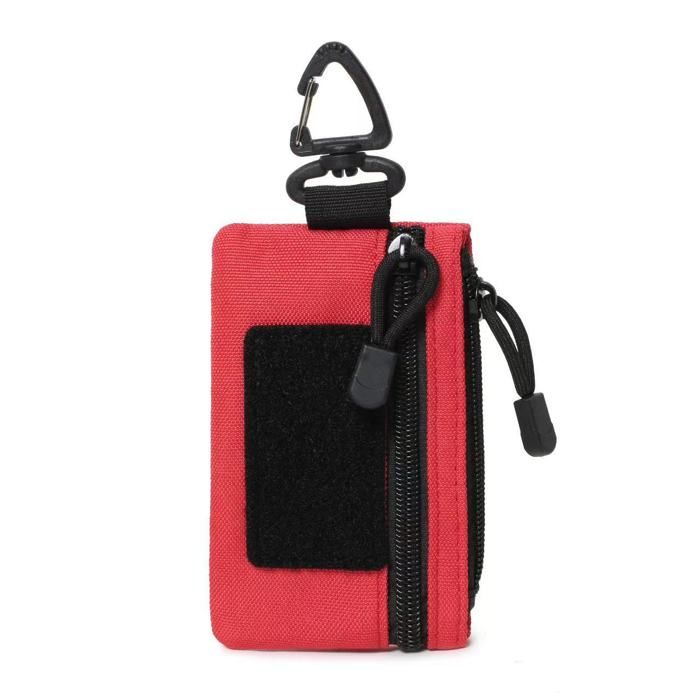 Sac multifonction pour la randonnée - porte - clés et pièces de monnaie attachés à la ceinture (rouge)