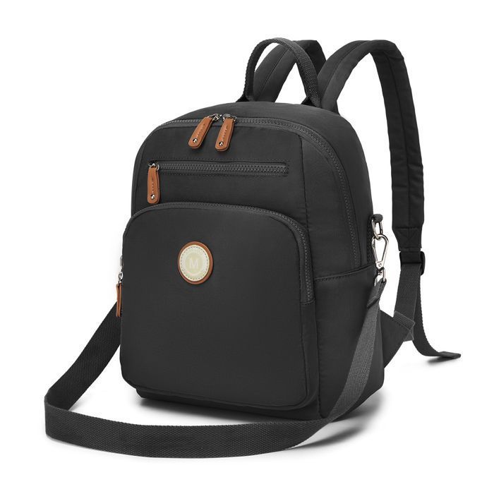 Miss Lulu Sac à Dos Femme Moyen 28x33x11cm Convertible Sac de Ville en Nylon Déperlant Léger Multi Poches Noir Miss Lulu Sac à Dos Femme Moyen 28x33x11cm Convertible Sac de Ville en Nylon Déperlant Léger Multi Poches Noir