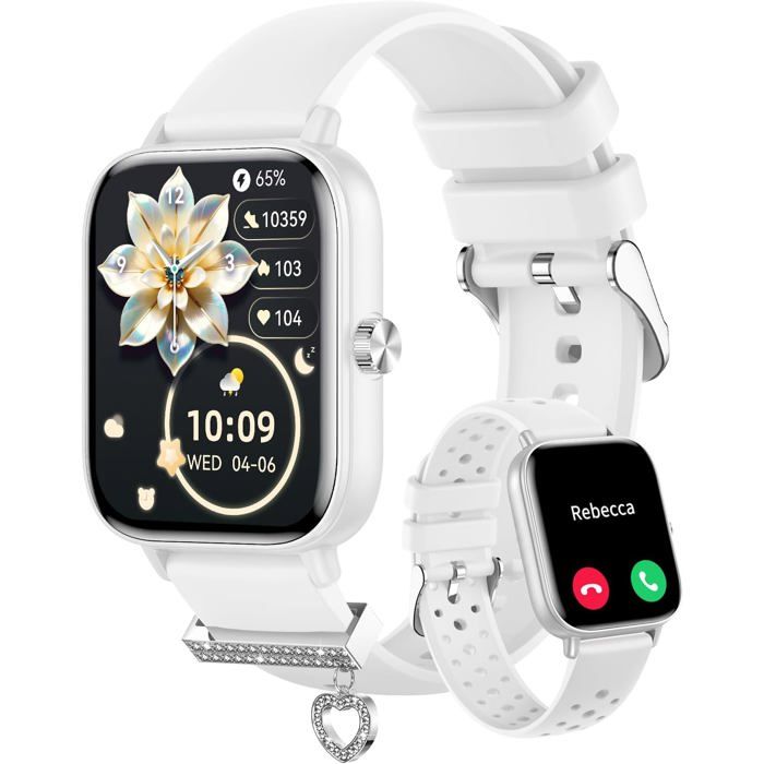 Montre Connectée Femme Appel Bluetooth Smartwatch Pour An Oid Ios Montre Connectée Tendance Podometre Ies Sommeil Cardiofreq[WW573]