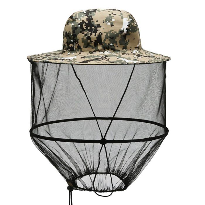Chapeau dApiculteur à Moustiquaire Anti-moustiques Avec Voile - Protection pour Jardinage en Extérieur Jungle Pêche - Pliable
