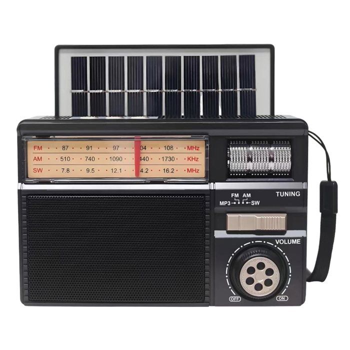 Radio Rétro Multibande avec Connectivité Audio Sans Fil Chargement Solaire Multimode Batterie Longue Durée et Plusieurs Modes de