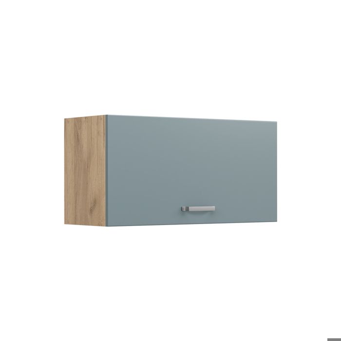 Elément haut de cuisine R-Line 80cm Plat Bleu-gris/Chêne doré Vicco 63090