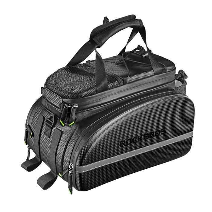 ROCKBROS Sacoche de porte-bagages arrière pour vélo extensible à 35 L - noir