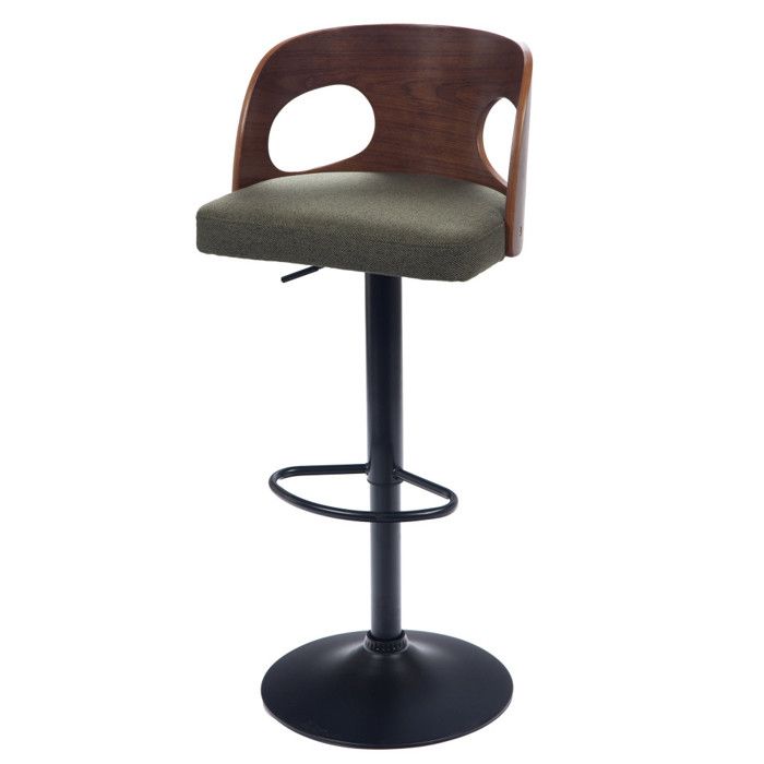Tabouret de bar Émilie kaki 65-75 cm - Amadeus Tabouret de bar Émilie kaki 65-75 cm - Amadeus
