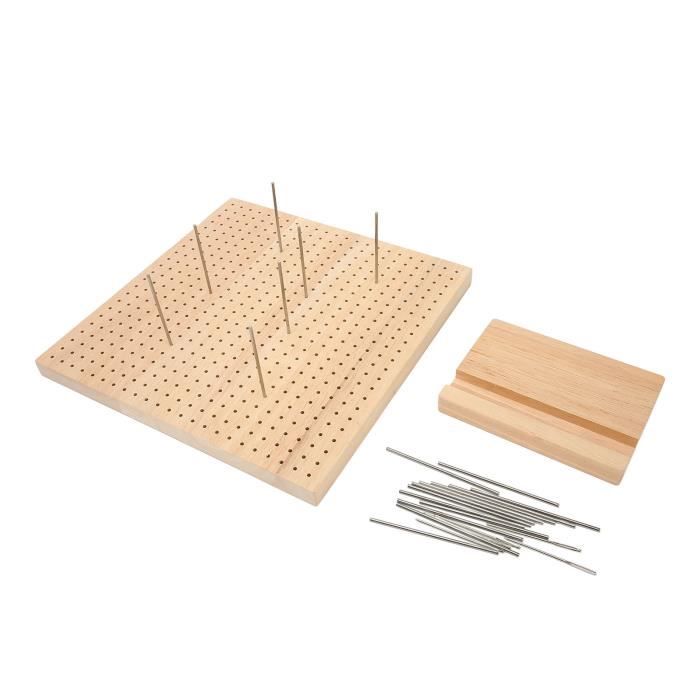 Blocage Carrés Crochet Planche De Blocage Granny Squares Coopay 28x28cm - Bois Bambou Avec 30 Bâtons Acier Pour Crochet Planche Tendrage Carrés