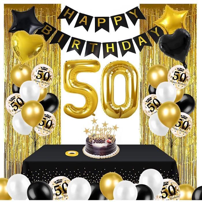 Decoration Anniversaire 50 Ans Or Noir Anniversaire 50 Ans Femme Deco Anniversaire Homme Guirlande D Anniversaire Decoration 34 Cdiscount Maison